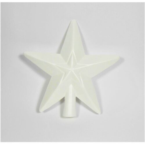 Csúcsdísz csillag fehér műanyag 20 cm