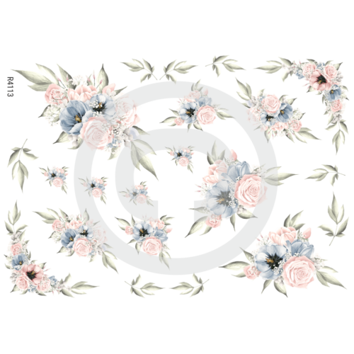 Rizspapír-pasztell virágok