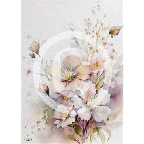 Rizspapír-akvarell virágok