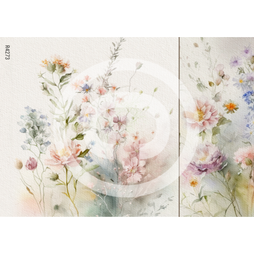Rizspapír-akvarell virágok